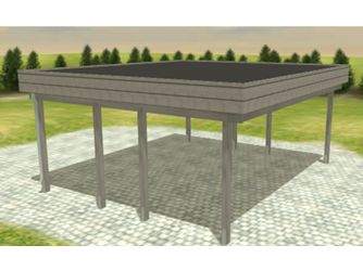 Carport Variant 6x5 Leimholz KDG grau Stahl Carport Variant 6x5 Leimholz KDG grau Stahl