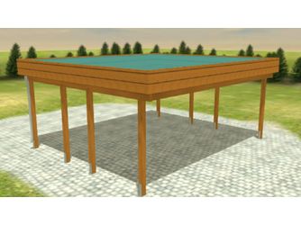 Carport Variant 6x5 Leimholz KD+ braun Alu-Stucco