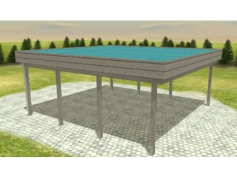 Carport Variant 6x6 KDG grau Alu-Stucco