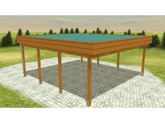 Carport Variant 6x6 Leimholz KD+ braun Alu-Stucco