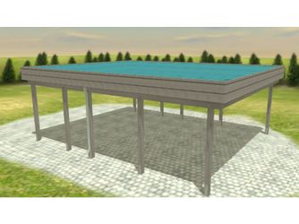Carport Variant 6x7 KDG grau Alu-Stucco