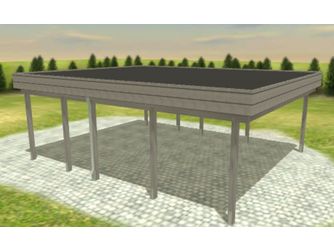 Carport Variant 6x7 Leimholz KDG grau Stahl Carport Variant 6x7 Leimholz KDG grau Stahl