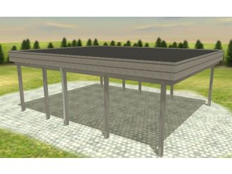 Carport Variant 6x7 Leimholz KDG grau Stahl