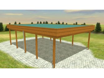 Carport Variant 6x8 Leimholz KD+ braun Alu-Stucco