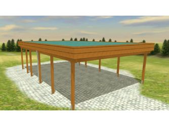 Carport Variant 6x9 Leimholz KD+ braun Alu-Stucco