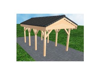 Carport Wedel KD Perfect Satteldach, inkl. Pfannen und Rinne