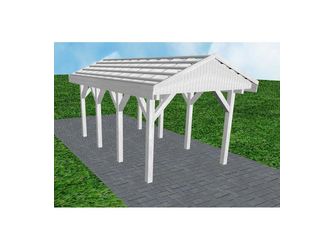 Carport Wedel KO Select Satteldach, ohne Rinne, ohne Pfannen