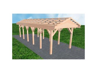 Carport Wedel LO Natur Satteldach, ohne Rinne, ohne Pfannen Carport Wedel LO Natur Satteldach, ohne Rinne, ohne Pfannen