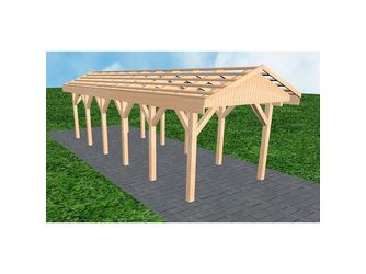 Carport Wedel LO Perfect Satteldach, ohne Rinne, ohne Pfannen