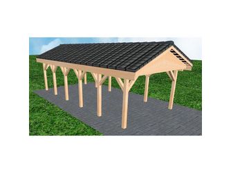 Carport Wismar LD Perfect Satteldach, inkl. Pfannen und Rinne
