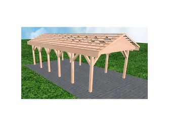 Carport Wismar LO Natur Satteldach, ohne Rinne, ohne Pfannen Carport Wismar LO Natur Satteldach, ohne Rinne, ohne Pfannen