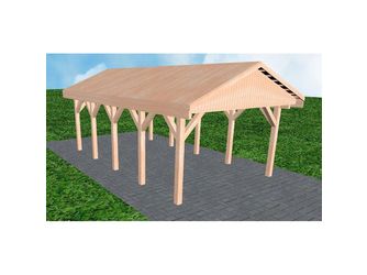 Carport Wismar MG Natur Satteldach, vorb.f. Gründach Carport Wismar MG Natur Satteldach, vorb.f. Gründach