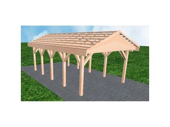 Carport Wismar MO Natur Satteldach, ohne Rinne, ohne Pfannen Carport Wismar MO Natur Satteldach, ohne Rinne, ohne Pfannen