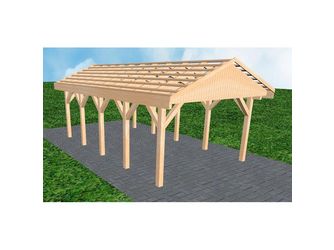 Carport Wismar MO Perfect Satteldach, ohne Rinne, ohne Pfannen