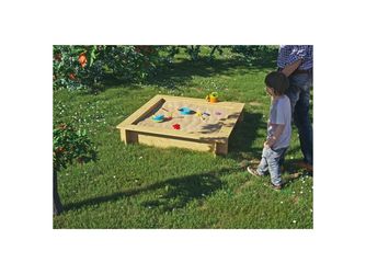 DANI Sandkasten 120x120x25cm kdi-grün Bretter 16mm stark gehobelt gefast