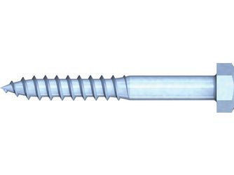 Holzschraube Sechskant Kopf DIN 571  Stahl verzinkt blau passiviert