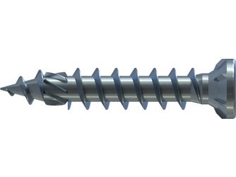 Holzleistenschraube Dribo Flachsenkkopf 5mm TX Fräsrippen VG  Stahl blau verzinkt gleitbeschichtet inkl. Bit