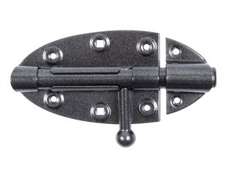 DURAVIS® Bolzen-Schlossriegel/rund.Griff, blau vz, duplexbeschichtet, 112 x 72 mm