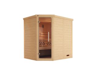Design-Sauna KEMI Eck GT, Edelstahlset + Konzentrat, OS 4, 5