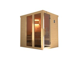 Design-Sauna KEMI PANORAMA 1 inkl. 7, 5 kW BioS-Ofenset