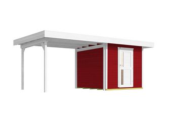 Designhaus 172 B Gr. 1, schwedenrot, 28mm, neue Design-Einzeltür, Anbau 295cm
