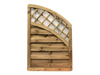 Sichtschutzzaun Fichte KDI grün Hochbogen mit Rankgitter Schrägelement "Helgoland"