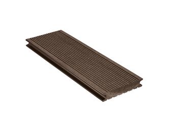 Terrassendiele WPC massiv Schwarzbraun einseitig genutet, einseitig geriffelt, Schrauben Nut, DIE BELIEBTE massiv - 26 x 139 mm