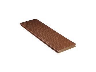 Terrassendiele WPC massiv Kastanienbraun einseitig Holzstruktur, einseitig glatt, längsseitige Nut, DIE EXKLUSIVE - 21 x 140 mm