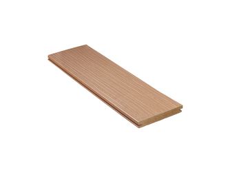 Terrassendiele WPC massiv Terrabraun einseitig Holzstruktur, einseitig glatt, längsseitige Nut, DIE EXKLUSIVE - 21 x 140 mm