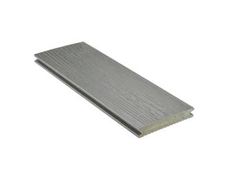 Terrassendiele WPC massiv Grau einseitig Holzstruktur, einseitig fein geriffelt, längsseitige Nut, DIE KERNIGE - 21 x 140 mm