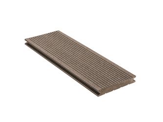 Terrassendiele WPC massiv Schwarzbraun einseitig genutet, einseitig geriffelt, Clipmontage_unterseitig Nut, DIE KOMPAKTE - 21 x 139 mm