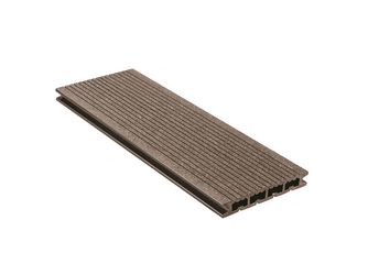 Terrassendiele WPC massiv Schwarzbraun einseitig genutet, einseitig geriffelt, Clipmontage_unterseitig Nut, DIE KOMPAKTE - 21 x 139 mm
