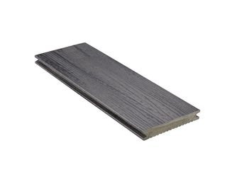 Terrassendiele WPC massiv Basaltgrau einseitig Holzstruktur, längsseitige Nut, DIE NATURLINIE - 21 x 140 mm