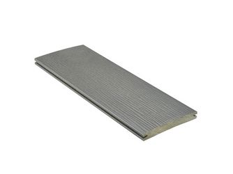 Terrassendiele WPC massiv Grau einseitig Holzstruktur, einseitig glatt, Clipmontage_laengsseitig, DIE SMARTE - 19 x 139 mm
