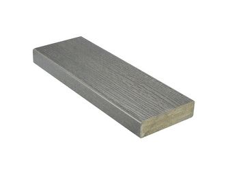 Terrassendiele WPC massiv Grau einseitig Holzstruktur, einseitig geriffelt, DIE STARKE - 38 x 140 mm