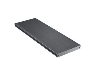 Terrassendiele WPC massiv Lavagrau einseitig Holzstruktur, einseitig glatt, längsseitige Nut, DIE URBANE FLAIR - 21 x 162 mm