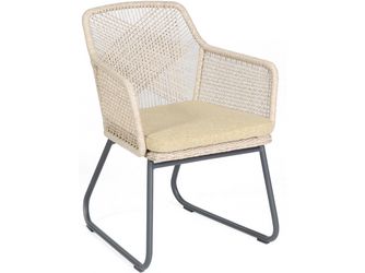 Dining-Sessel Couture PE-Kunststoffgefl White-Shell Alu Anthrazit 1 Sitzer