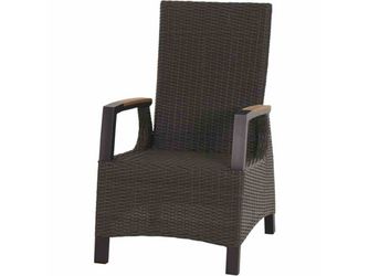 Dining Sessel Lugano Alu, Geflecht, Teak