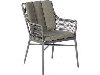 Dining-Sessel Retro PE-Kunststoffgefl Light-Coal Alu Anthrazit 1 Sitzer