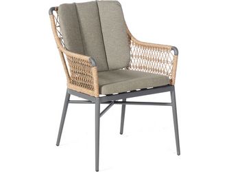 Dining-Sessel Retro PE-Kunststoffgefl Natural-Honey Alu Anthrazit 1 Sitzer