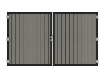 Tor Sichtschutzzaun 2-flügelig Aluminium "ALU-FENCE"