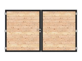 Tor Sichtschutzzaun 2-flügelig Lärche