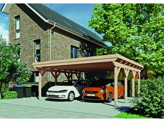 Doppel-Carport CITY KF-Master 600x560cm,1-tlg. Holzblende Flachdach,EPDM-Folie