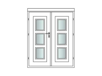 Doppeltür T28-DT-GA3 Skand. Fichte, Stärke: 28mm, 150x184cm