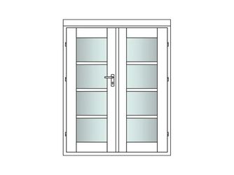 Doppeltür T28-DT-GV1-QS Skand. Fichte, Stärke: 28mm, 150x184cm
