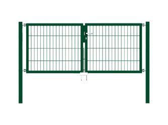 Tor Doppelstabmatte 2-flügelig Stahl feuerverzinkt grün "Flexo"