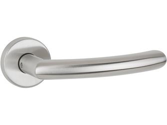 Drückerpaar Mano, Edelstahl matt, Klipp-Rosette, mit Rückholfeder, ohne Schlüsselrosette