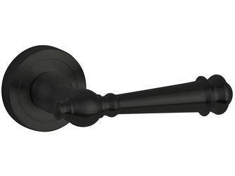 Drückerpaar Rustico, Schwarz matt, Klipp-Rosette, fest/drehbar, mit Rückholfeder, ohne Schlüsselrosette