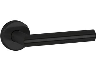 Drückerpaar Volume, Schwarz matt, Klipp-Rosette rund, mit Rückholfeder, ohne Schlüsselrosette