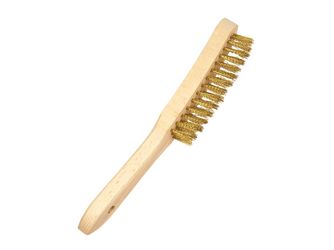 Drahtbürste KOMFORT 3-reihig, Messingdraht, gewellt, Ø 0,35mm, Holzgriff